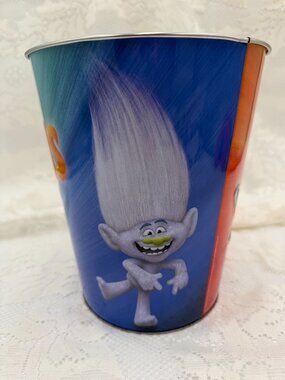 DreamWorks Trolls Metal Popcorn Bucket With Colorful Character Design 9" Tall